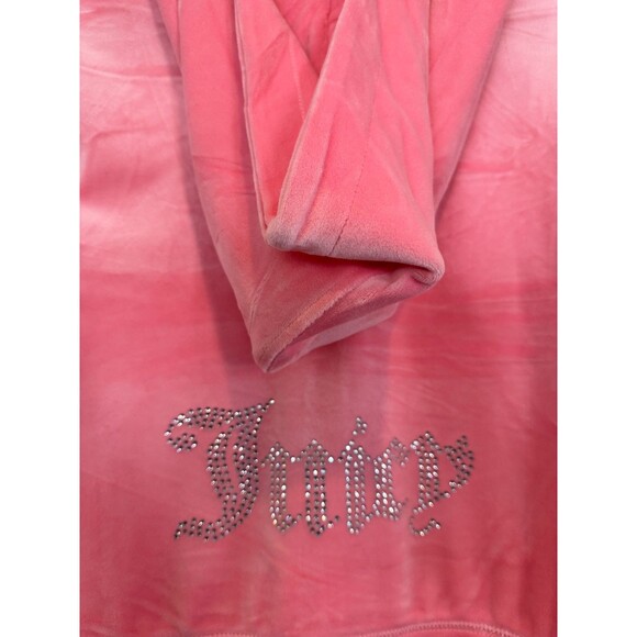 JUICY COUTURE Velour OG Bling Tracksuit Hoodie Pant Set Flamingo (Pink) Large  L - Picture 3 of 5
